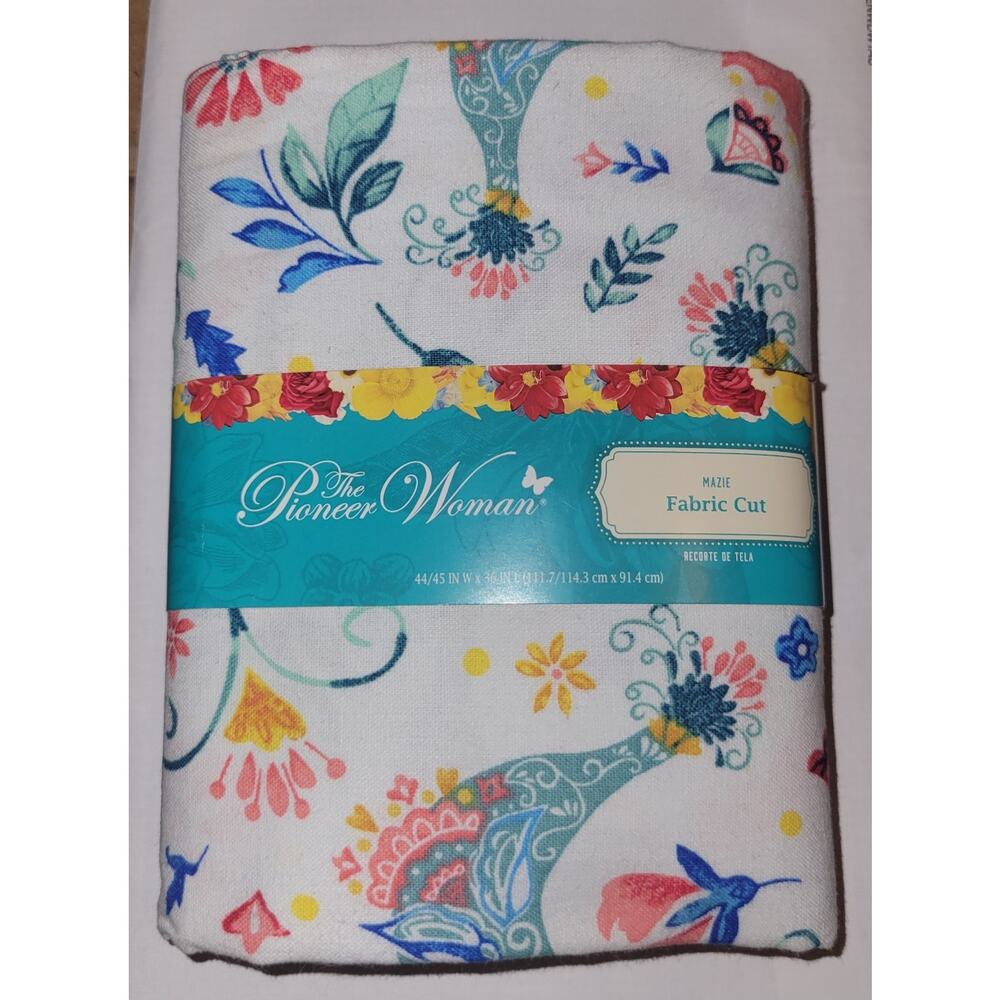 The Pioneer Woman Fabric Mazie 1yd Cotton Floral Birds Multicolored Craft Sewing